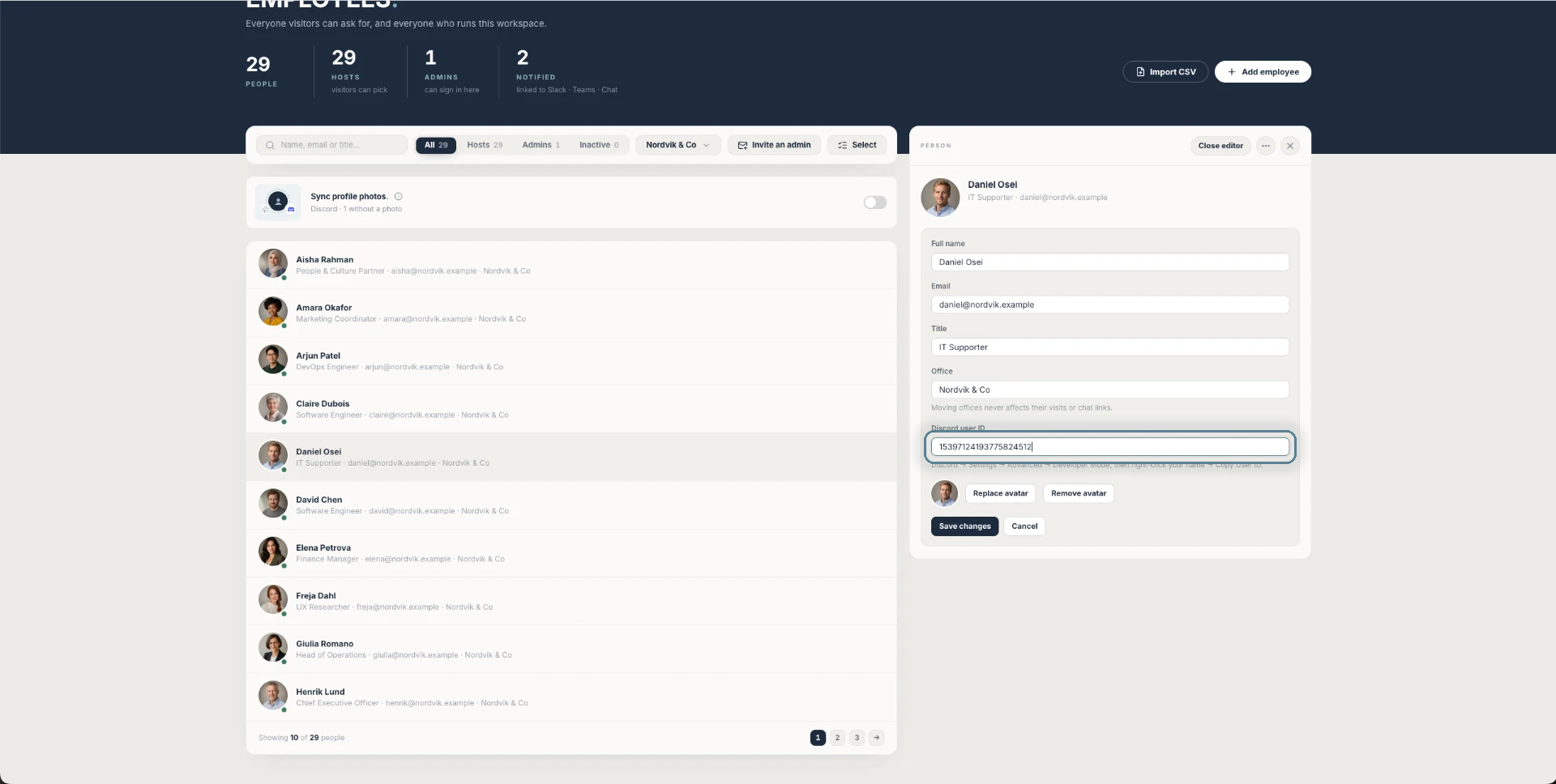 Screenshot for Add the ID to the employee