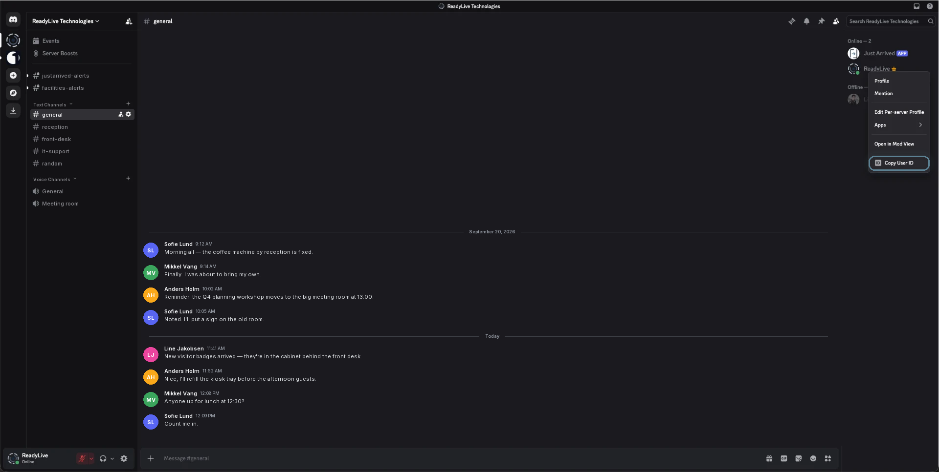Screenshot for Copy the host user ID