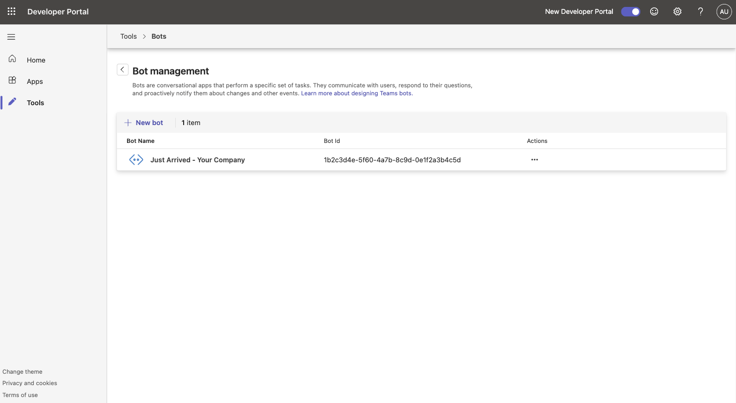 Screenshot for Note the Bot ID