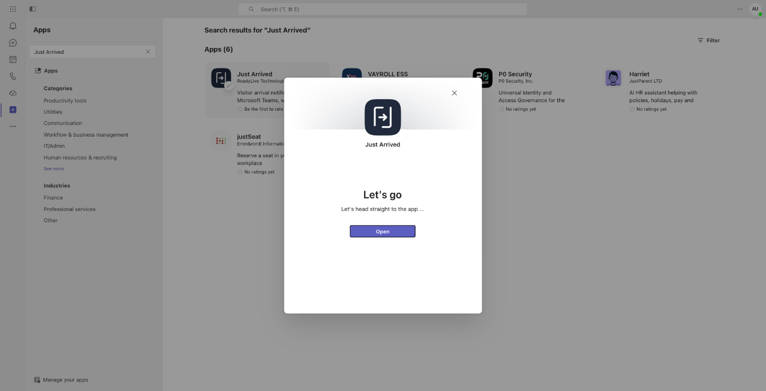 Screenshot for Open Just Arrived once