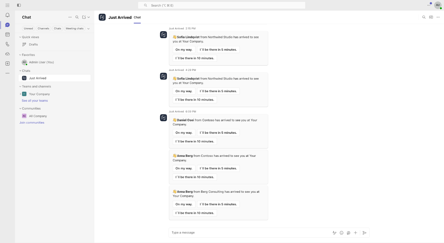 Screenshot for Run a test check-in